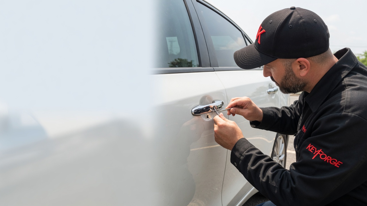 KeyForge locksmith unlocking a car